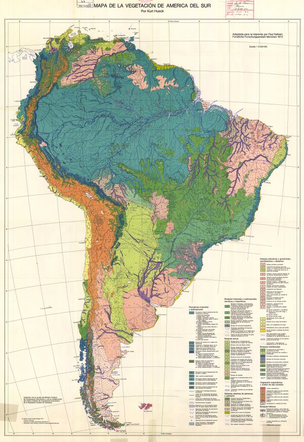 Mapa de Vegetacion de Sudamerica